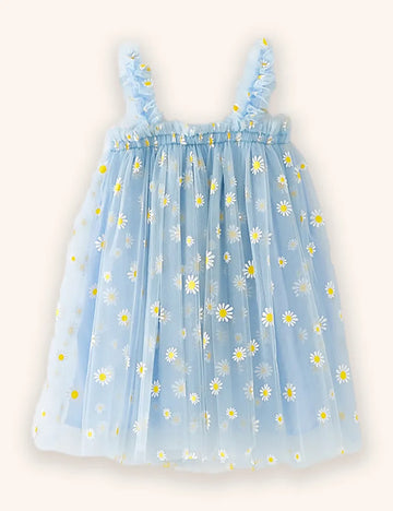 Rochie de tul dulce brodată cu flori
